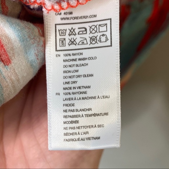 XXI strappy elastic hem pattered blouse small - Picture 7 of 10